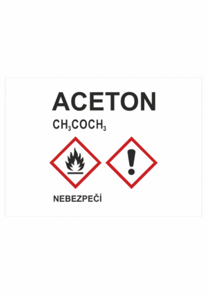 Značení nebezpečných látek a obalů - GHS štítky s názvem: Aceton / Nebezpečí
