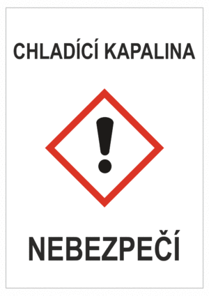 Značení nebezpečných látek a obalů - GHS štítky s názvem: Chladící kapalina / Nebezpečí