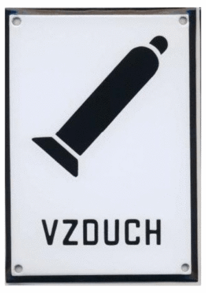 Smaltovaná tabulka - Symbol s textem: "Vzduch"
