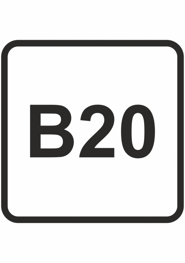 označení paliv B20 -nafta 20% biosložky