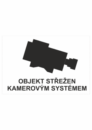 Značení budov - Ochrana a střežení: "Objekt střežen kamerovým systémem" (Symbol kamery)