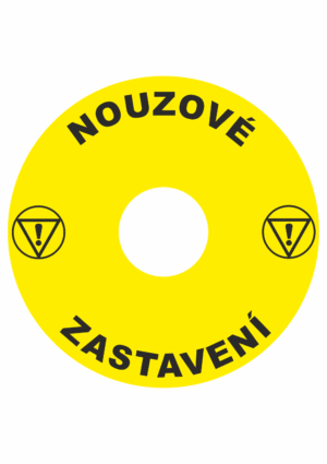 Značení strojů a zařízení - Značení nouzového zastavení: Nouzové zastavení (Výstraha)