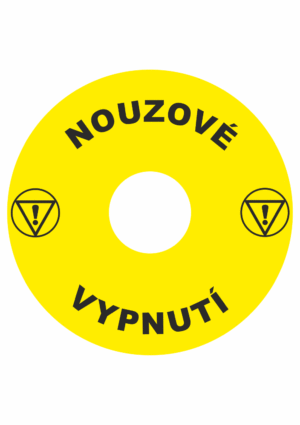 Značení strojů a zařízení - Značení nouzového zastavení: Nouzové vypnutí (Výstraha)