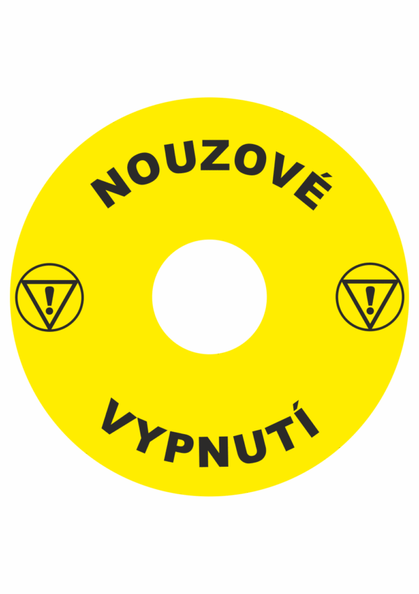 Značení strojů a zařízení - Značení nouzového zastavení: Nouzové vypnutí (Výstraha)