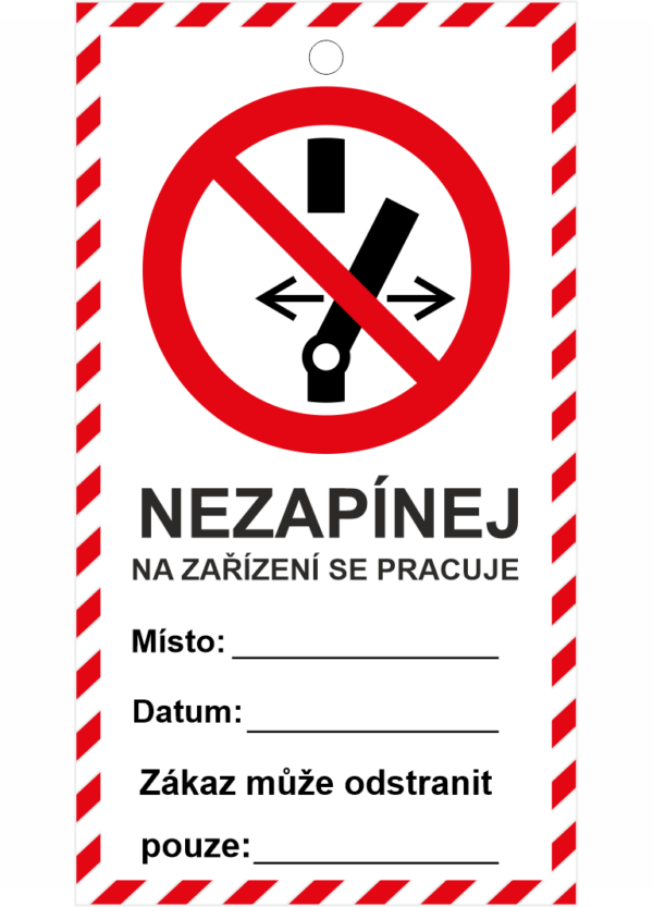 Nezapínej na zařízení se pracuje - závěsná