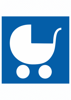 Značení budov, prostorů a vstupů - Symboly dle 398/2009 sb.: Symbol prostoru pro osoby doprovázející děti v kočárku