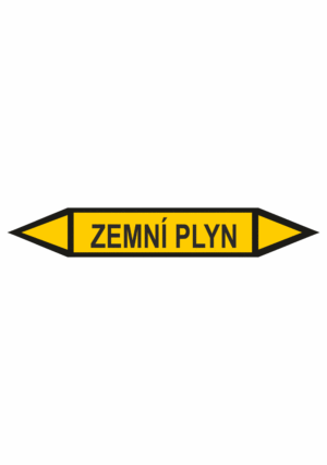 Značení dle ČSN - Oboustranné potrubní šipky: Zemní plyn