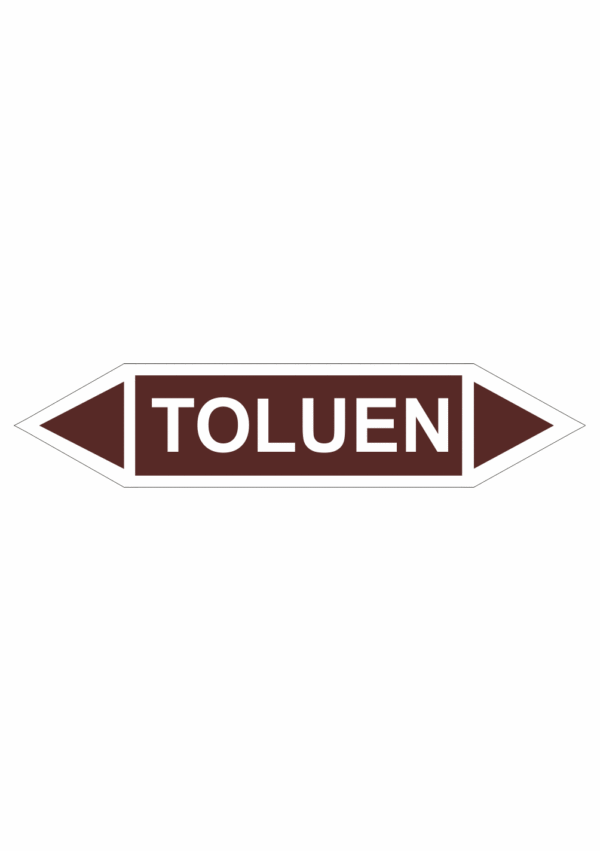 Značení dle ČSN - Oboustranné potrubní šipky: Toluen