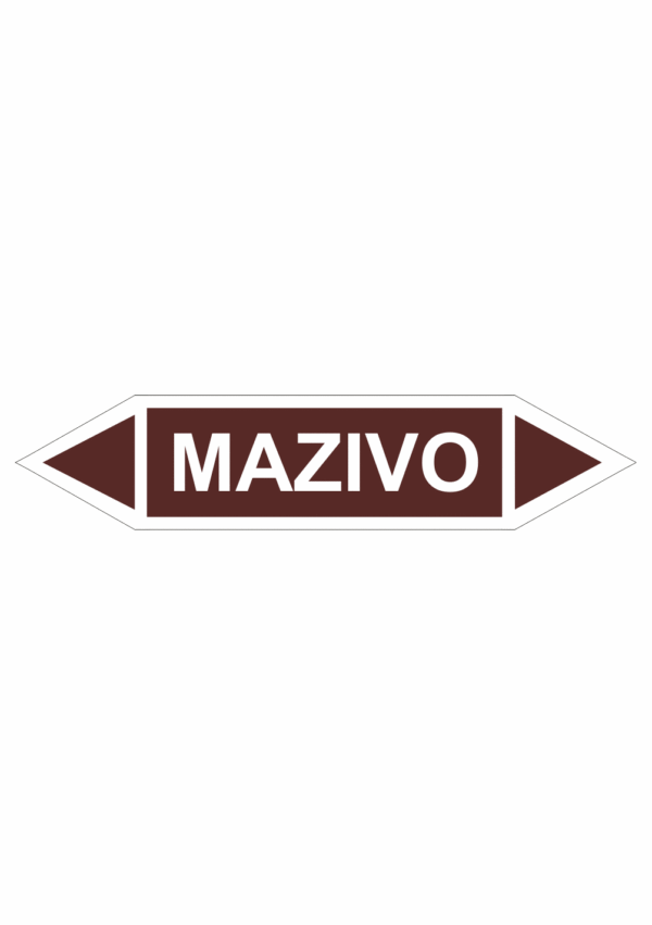 Značení dle ČSN - Oboustranné potrubní šipky: Mazivo