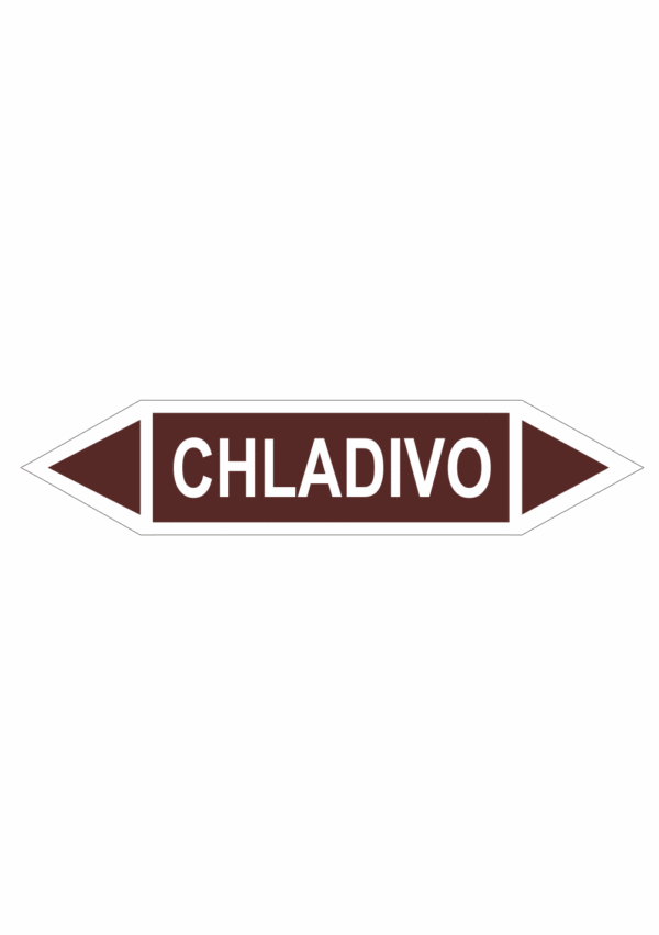 Značení dle ČSN - Oboustranné potrubní šipky: Chladivo