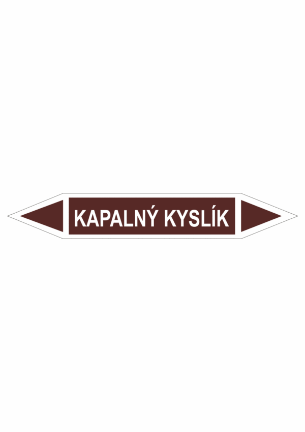Značení dle ČSN - Oboustranné potrubní šipky: Kapalný kyslík