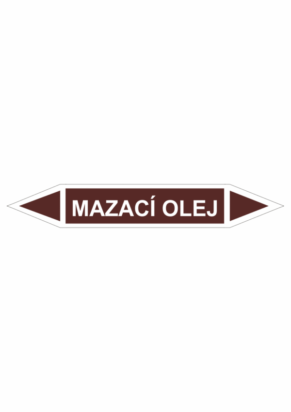 Značení dle ČSN - Oboustranné potrubní šipky: Mazací olej
