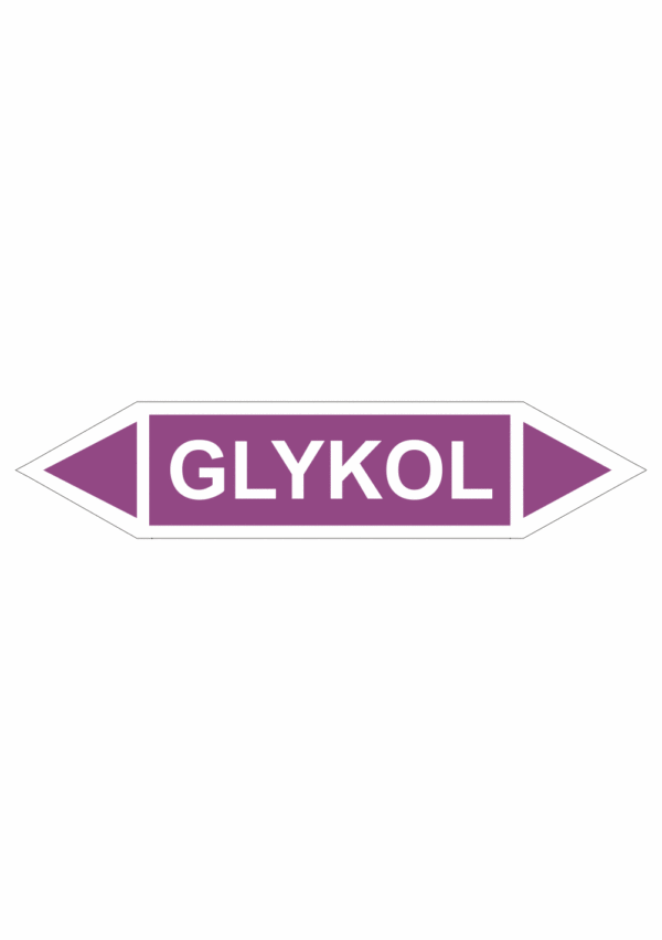 Značení dle ČSN - Oboustranné potrubní šipky: Glykol