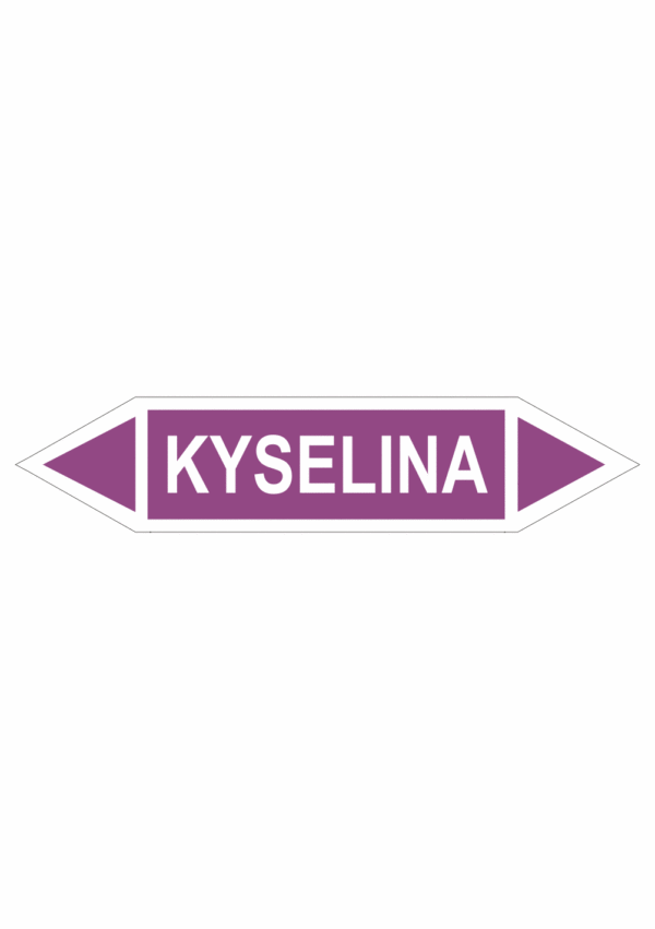 Značení dle ČSN - Oboustranné potrubní šipky: Kyselina