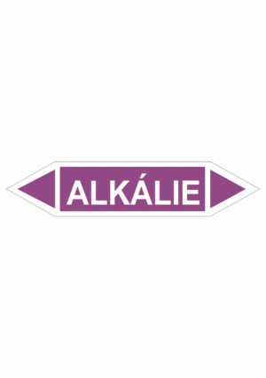 Značení dle ČSN - Oboustranné potrubní šipky: Alkálie