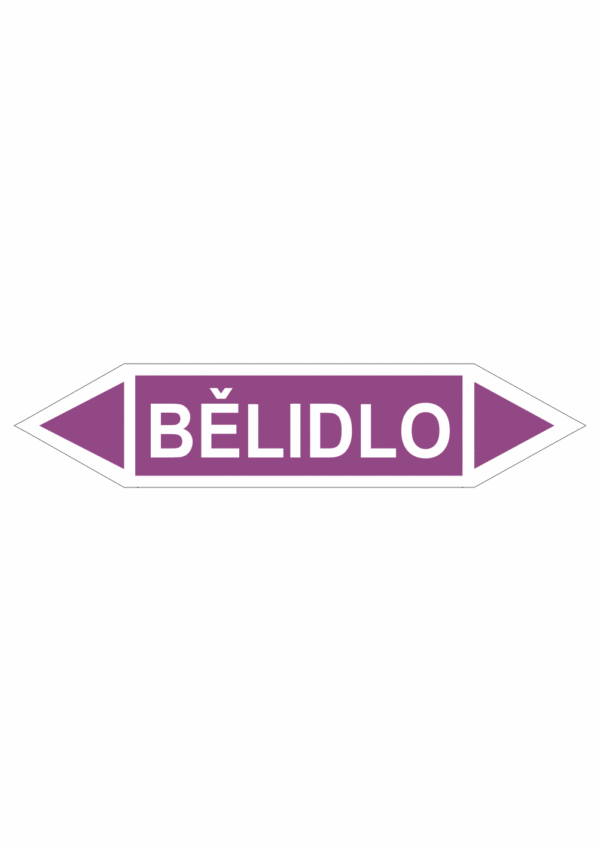 Značení dle ČSN - Oboustranné potrubní šipky: Bělidlo