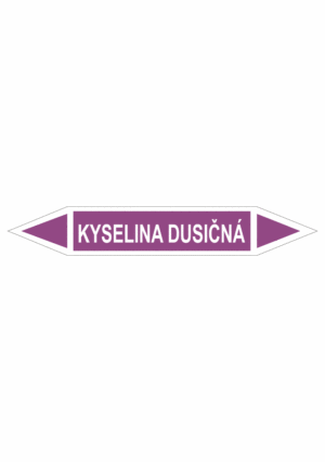 Značení dle ČSN - Oboustranné potrubní šipky: Kyselina dusičná