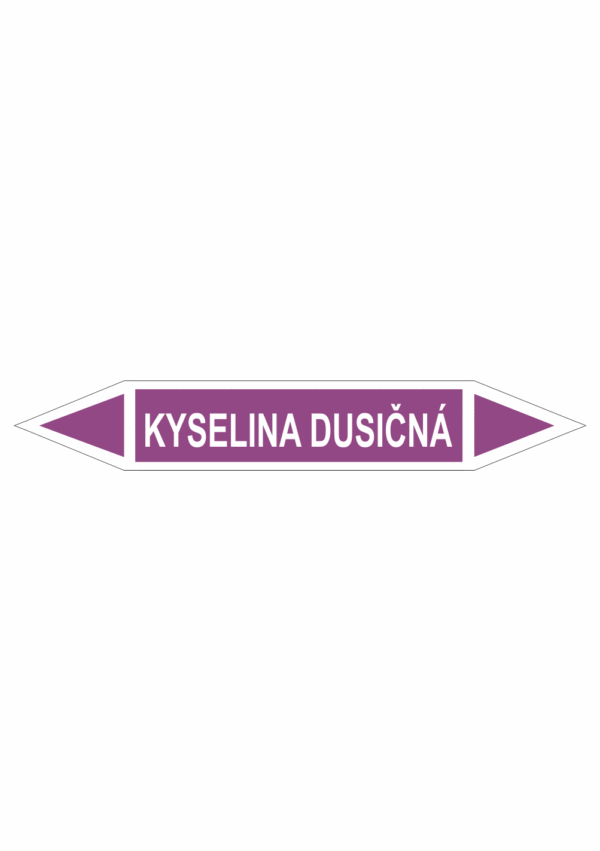 Značení dle ČSN - Oboustranné potrubní šipky: Kyselina dusičná