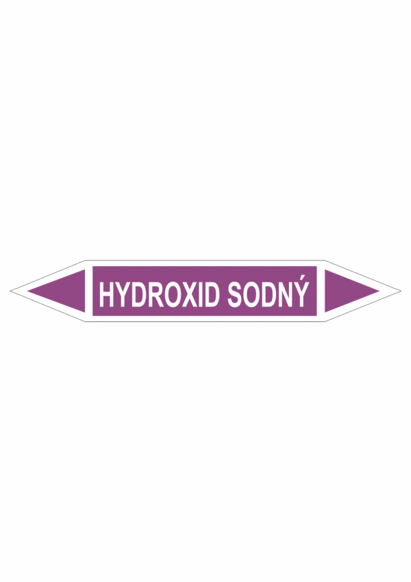Značení dle ČSN - Oboustranné potrubní šipky: Hydroxid sodný