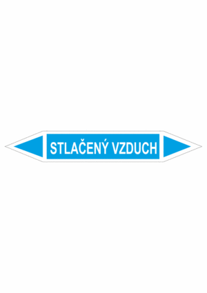 Značení dle ČSN - Oboustranné potrubní šipky: Stlačený vzduch