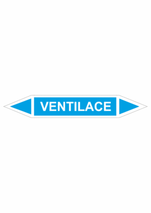 Značení dle ČSN - Oboustranné potrubní šipky: Ventilace