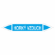 Značení dle ČSN - Oboustranné potrubní šipky: Horký vzduch