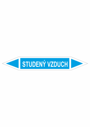 Značení dle ČSN - Oboustranné potrubní šipky: Studený vzduch