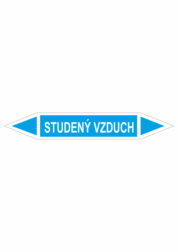 Značení dle ČSN - Oboustranné potrubní šipky: Studený vzduch