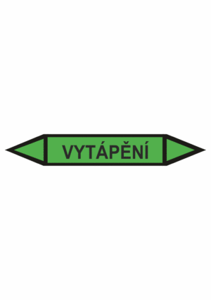 Značení dle ČSN - Oboustranné potrubní šipky: Vytápění