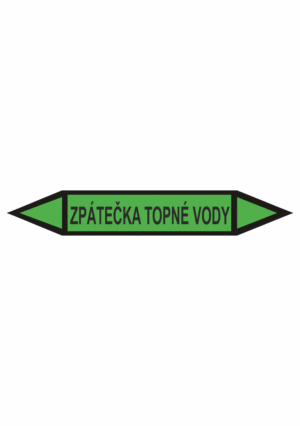 Značení dle ČSN - Oboustranné potrubní šipky: Zpátečka topné vody