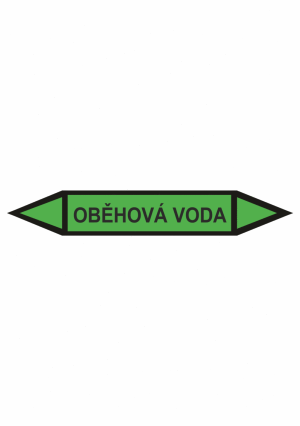 Značení dle ČSN - Oboustranné potrubní šipky: Oběhová voda