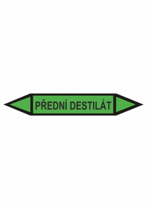 Značení dle ČSN - Oboustranné potrubní šipky: Přední destilát