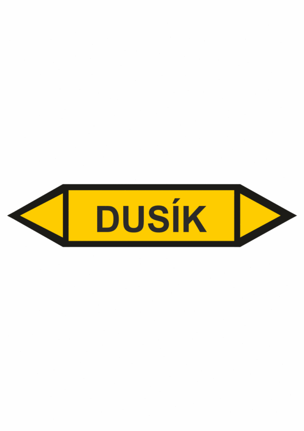 Značení dle ČSN - Oboustranné potrubní šipky: Dusík