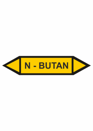 Značení dle ČSN - Oboustranné potrubní šipky: N-Butan