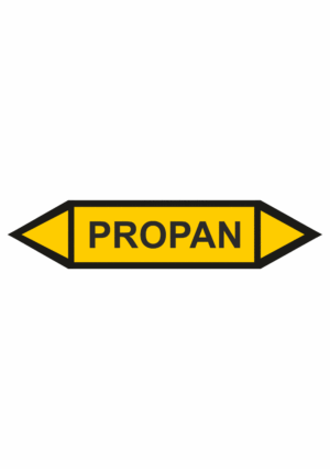 Značení dle ČSN - Oboustranné potrubní šipky: Propan