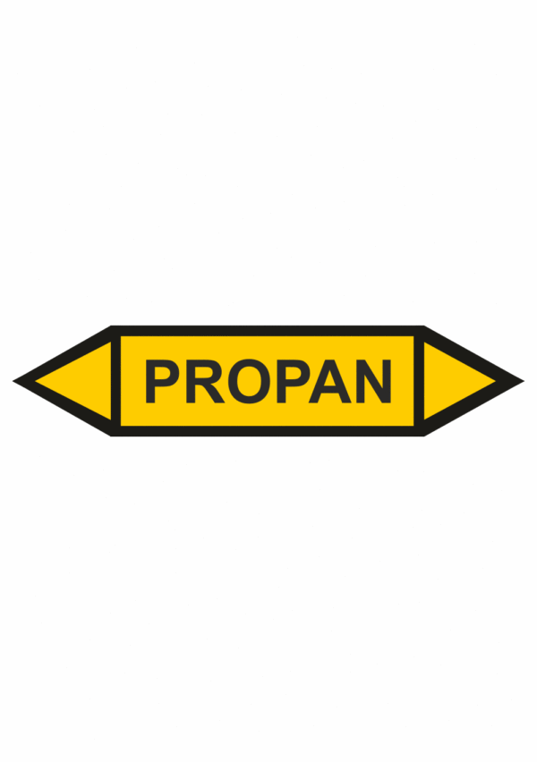 Značení dle ČSN - Oboustranné potrubní šipky: Propan