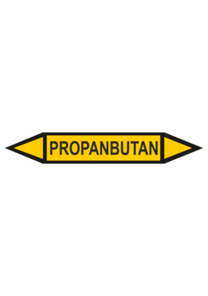 Značení dle ČSN - Oboustranné potrubní šipky: Propanbutan