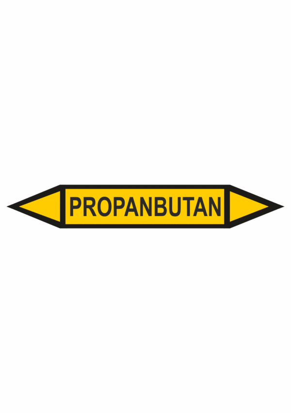 Značení dle ČSN - Oboustranné potrubní šipky: Propanbutan