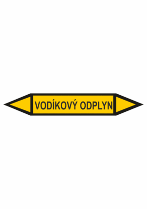 Značení dle ČSN - Oboustranné potrubní šipky: Vodíkový odplyn