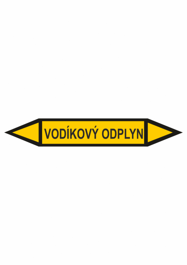 Značení dle ČSN - Oboustranné potrubní šipky: Vodíkový odplyn