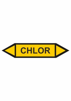 Značení dle ČSN - Oboustranné potrubní šipky: Chlor
