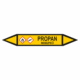 Značení dle ČSN - Potrubní šipky se symboly GHS Plyn: Propan