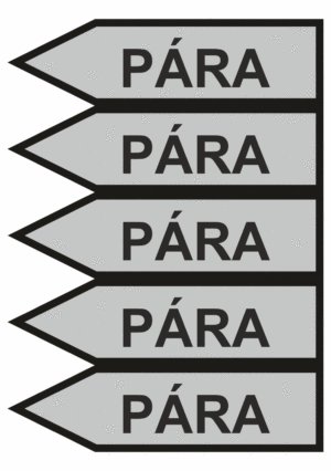 Značení dle ČSN - Jednosměrné potrubní šipky: Pára - Velikost 1 (Směr vlevo)