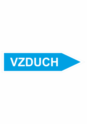 Značení dle ČSN - Jednosměrné potrubní šipky: Vzduch (Směr vpravo)