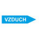 Značení dle ČSN - Jednosměrné potrubní šipky: Vzduch (Směr vpravo)