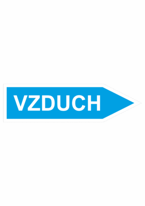 Značení dle ČSN - Jednosměrné potrubní šipky: Vzduch - Velikost 3 (Směr vpravo)