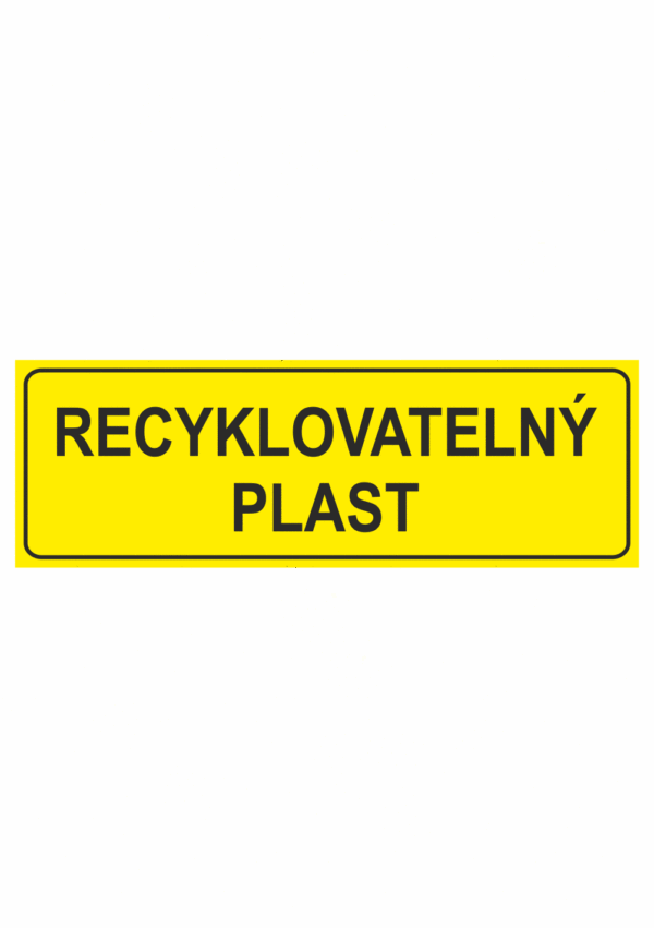 Recyklovatelný plast -text bez symbolu