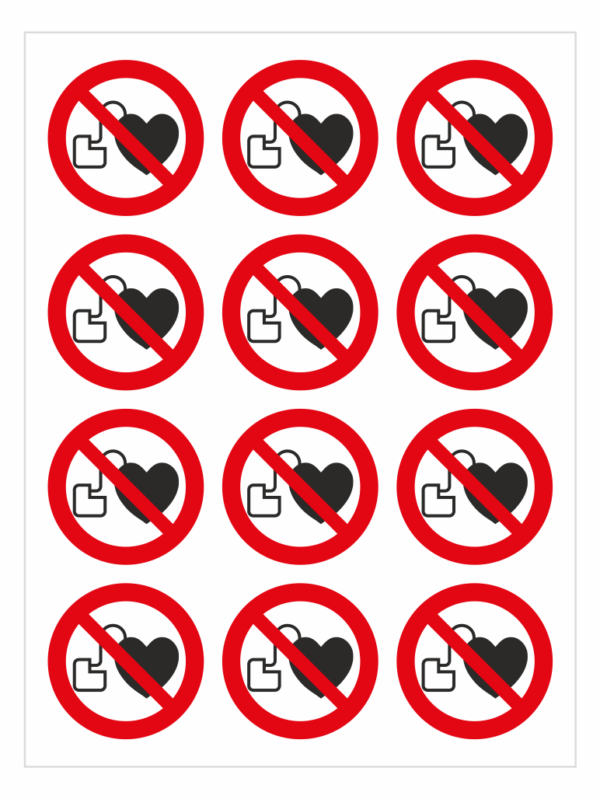 Zákaz vstupu s kardiostimulátorem ISO 7010