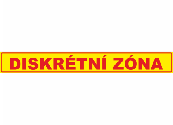 Podlahový nápis Diskrétní zóna