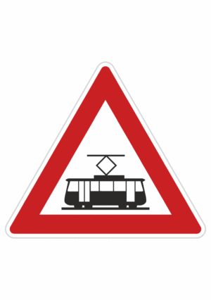 Dopravní značky plechové - Výstražné: Tramvaj (A25)